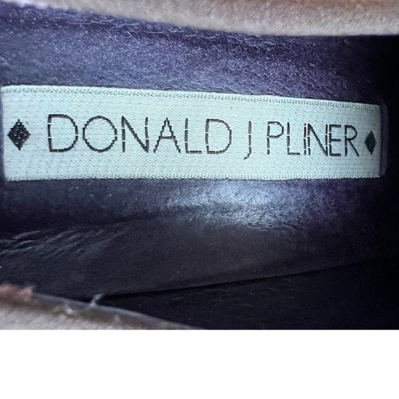 Donald J Pliner Brown Wedge Slip on Shoes Sz 8.5 Narrow Made in Spain Officewear - Picture 2 of 12